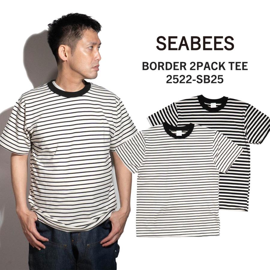 シービーズ SEABEES ボーダーTシャツ 2枚パック ｜ メンズ M L