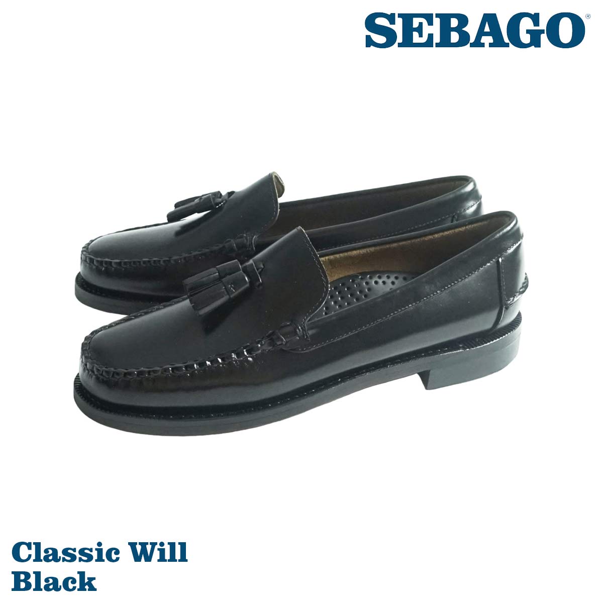 SEBAGO◇ローファー/27.5cm/BLK/レザー/B76671-