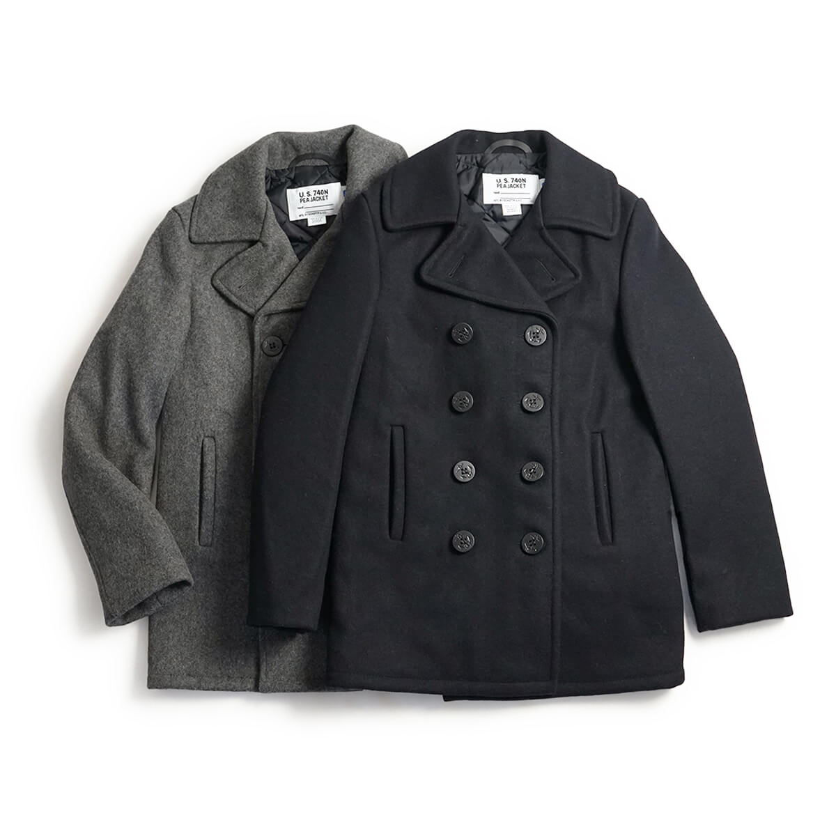 ショット SCHOTT 740 メンズ ウール ダブル ピーコート BIG SIZE ｜ 大きいサイズ アメリカ製 米国製 防寒 PEA-COAT  Pコート 男性