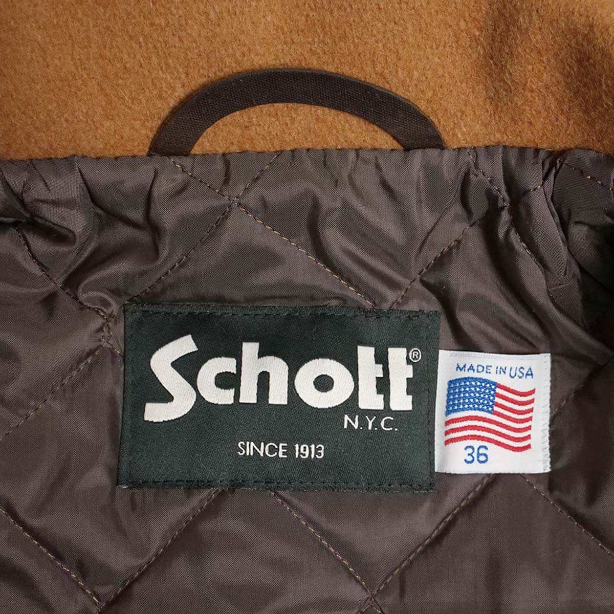 ショット SCHOTT 当店別注 756TG メンズ ウール シングル ピーコート ｜ アメリカ製 コート アウター 防寒 Pコート 男性 キルトライニング キルティング 中綿｜jalana｜16