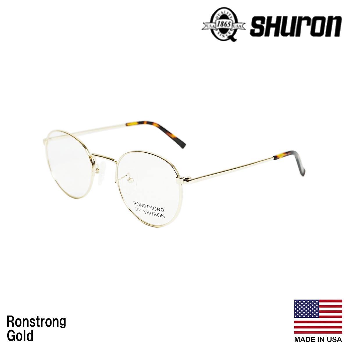 シュロン SHURON メガネ フレーム ロンストロング 眼鏡 アメリカ製 米国製 ボストン メタル...