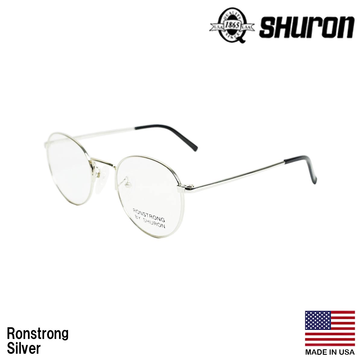 シュロン SHURON メガネ フレーム ロンストロング 眼鏡 アメリカ製 米国製 ボストン メタルフレーム ゴールド シルバー