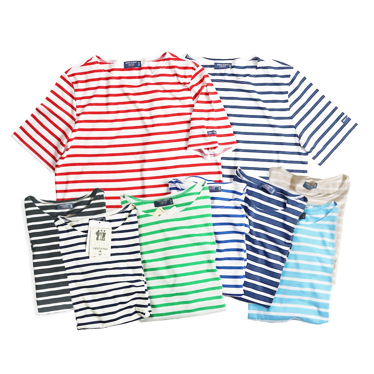SAINT JAMES コットン Tシャツ SAINT JAMES セントジェームス レバント モダン 半袖 クルー