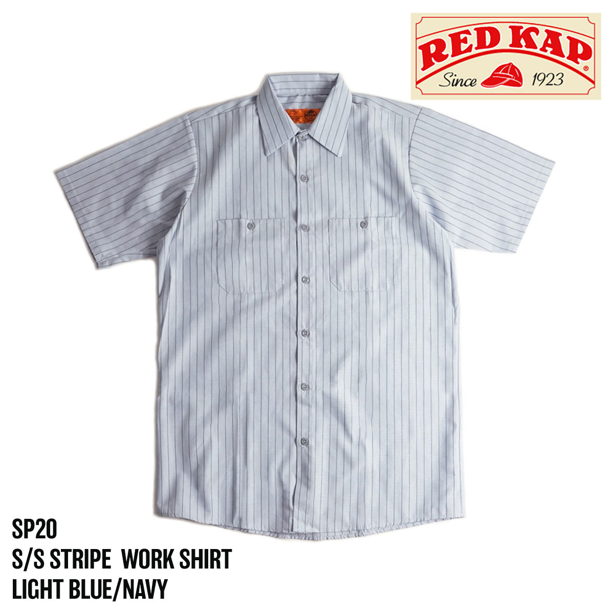 レッドキャップ REDKAP #SL20/#SP20/#SB22/#SP24 半袖 ストライプ ワークシャツ INDUSTRIAL STRIPE  S/S WORK SHIRT ｜ メンズ ワークブランド シワになりにくい