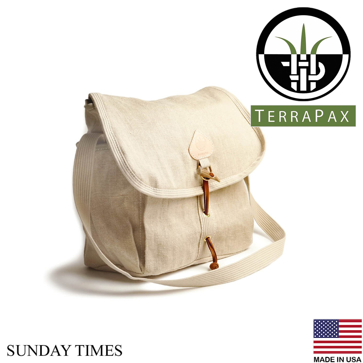 テラパックス TERRA PAX サンデータイムズ メンズ レディース アメリカ製 米国製 ヘンプ 麻 レザー SUNDAY TIMES  ショルダーバッグ メッセンジャーバッグ