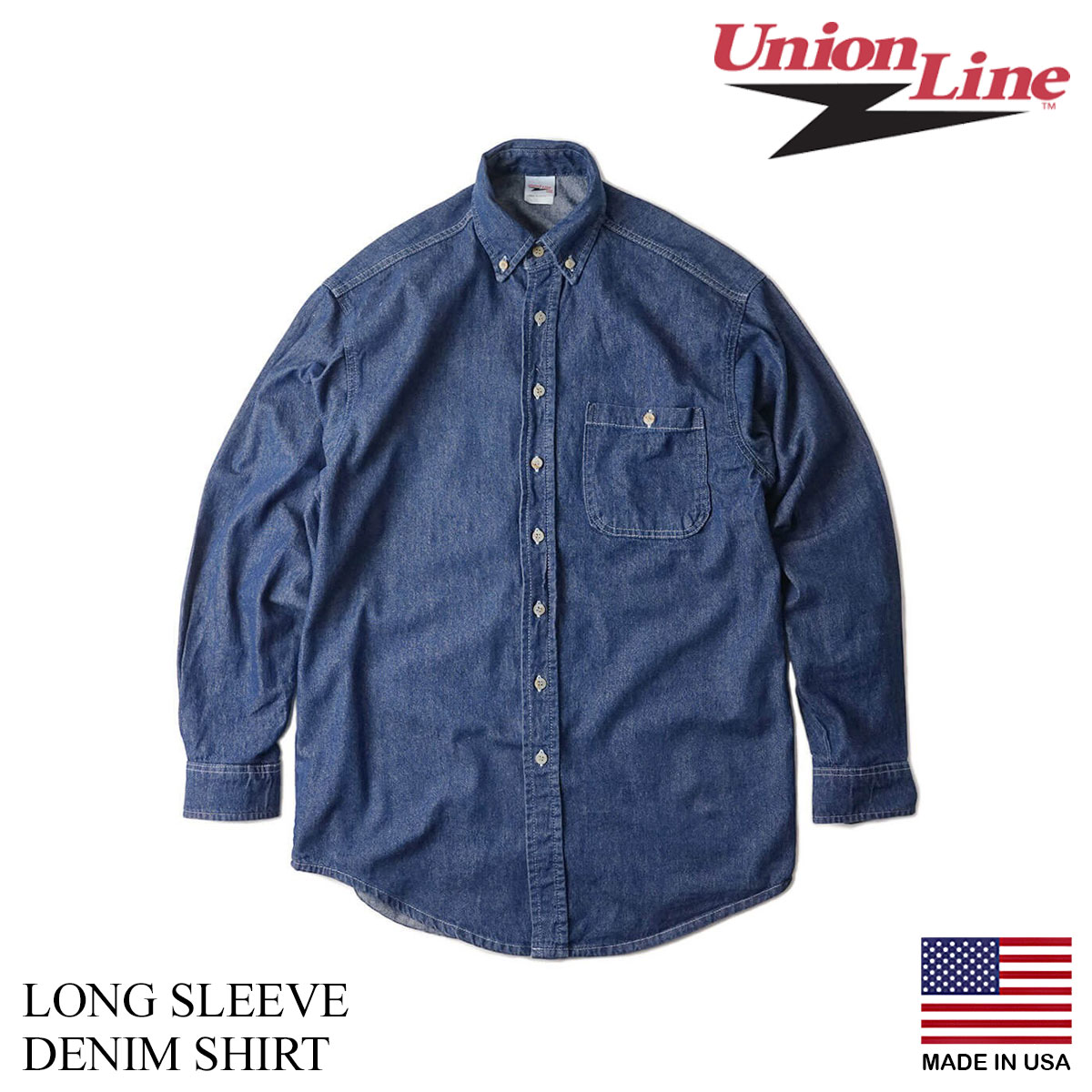 ユニオンライン UNION LINE 長袖 デニムシャツ メンズ S-XXL 10068