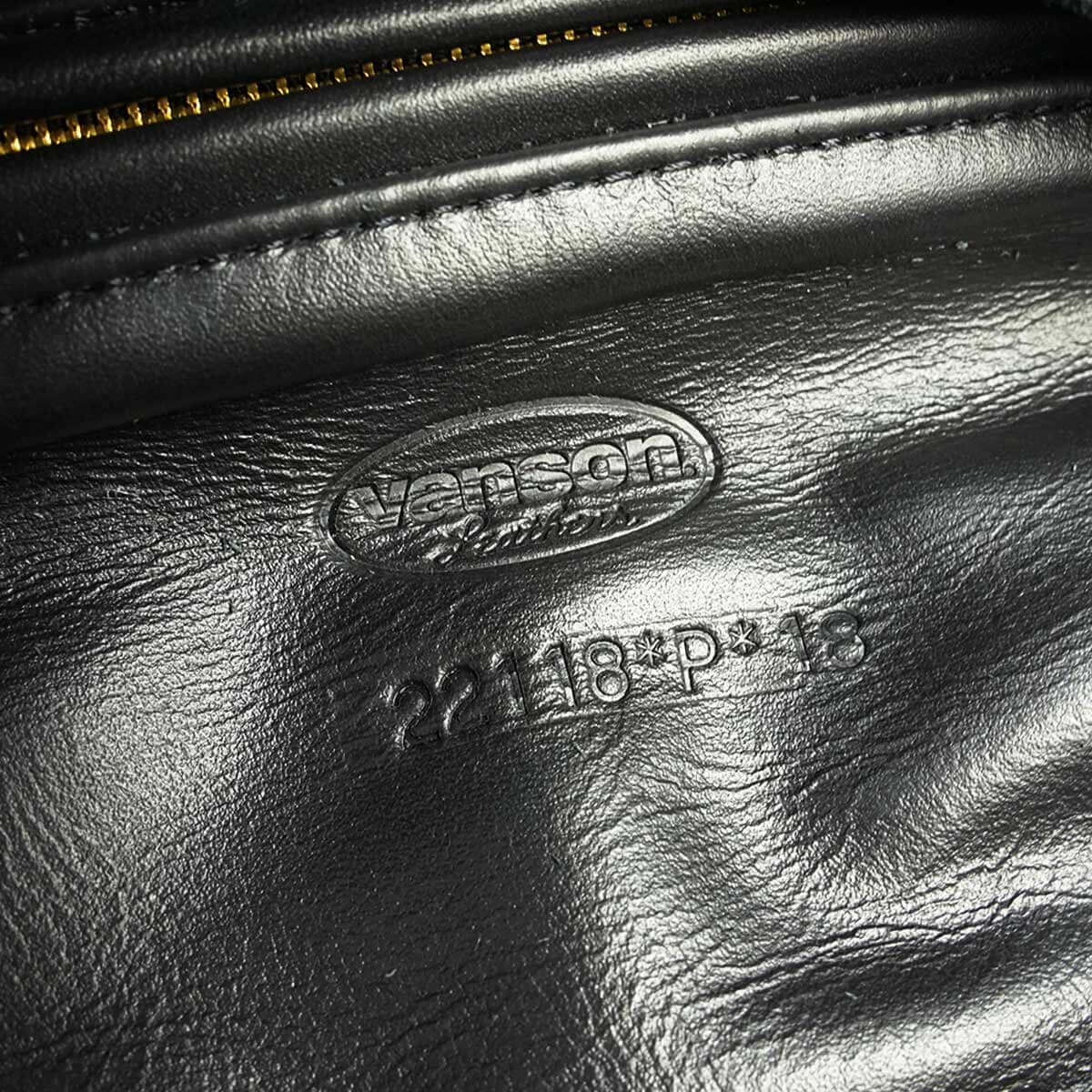 VANSON（バンソン） レザー ポーチ ラージ ファニーパック ブラック