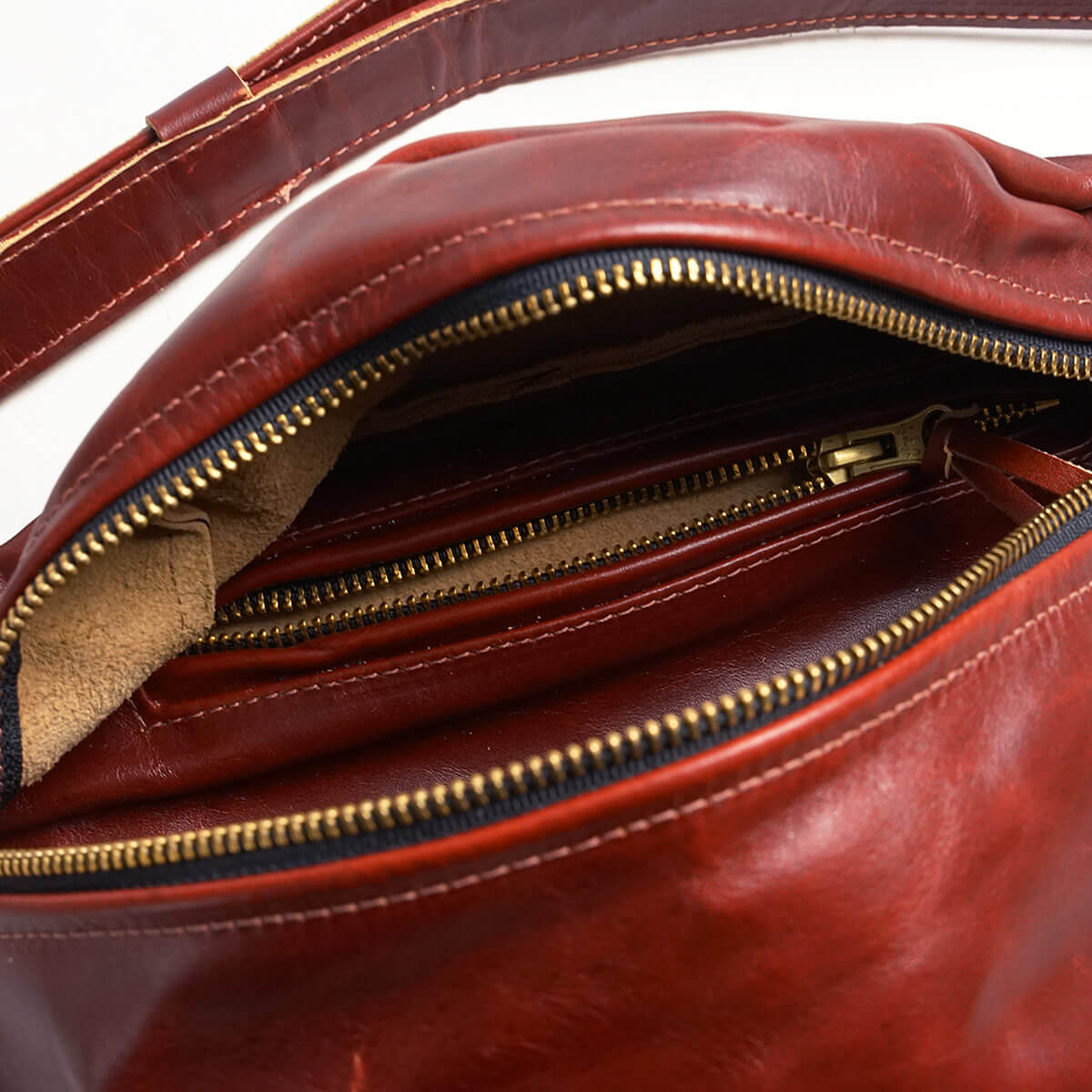 Vanson×backdropファニーパック黒赤ボディバッグレザーバッグ VANSONxBACKDROP】(バンソンxバックドロップ別注) 9SBB NEW FANNY PACK