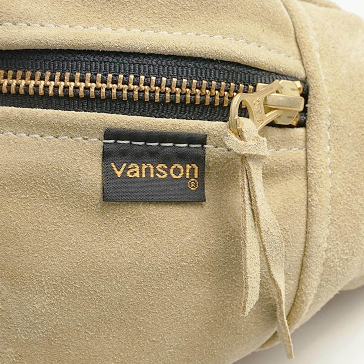 VANSON バンソン レザー ポーチ ラージ ファニーパック タン