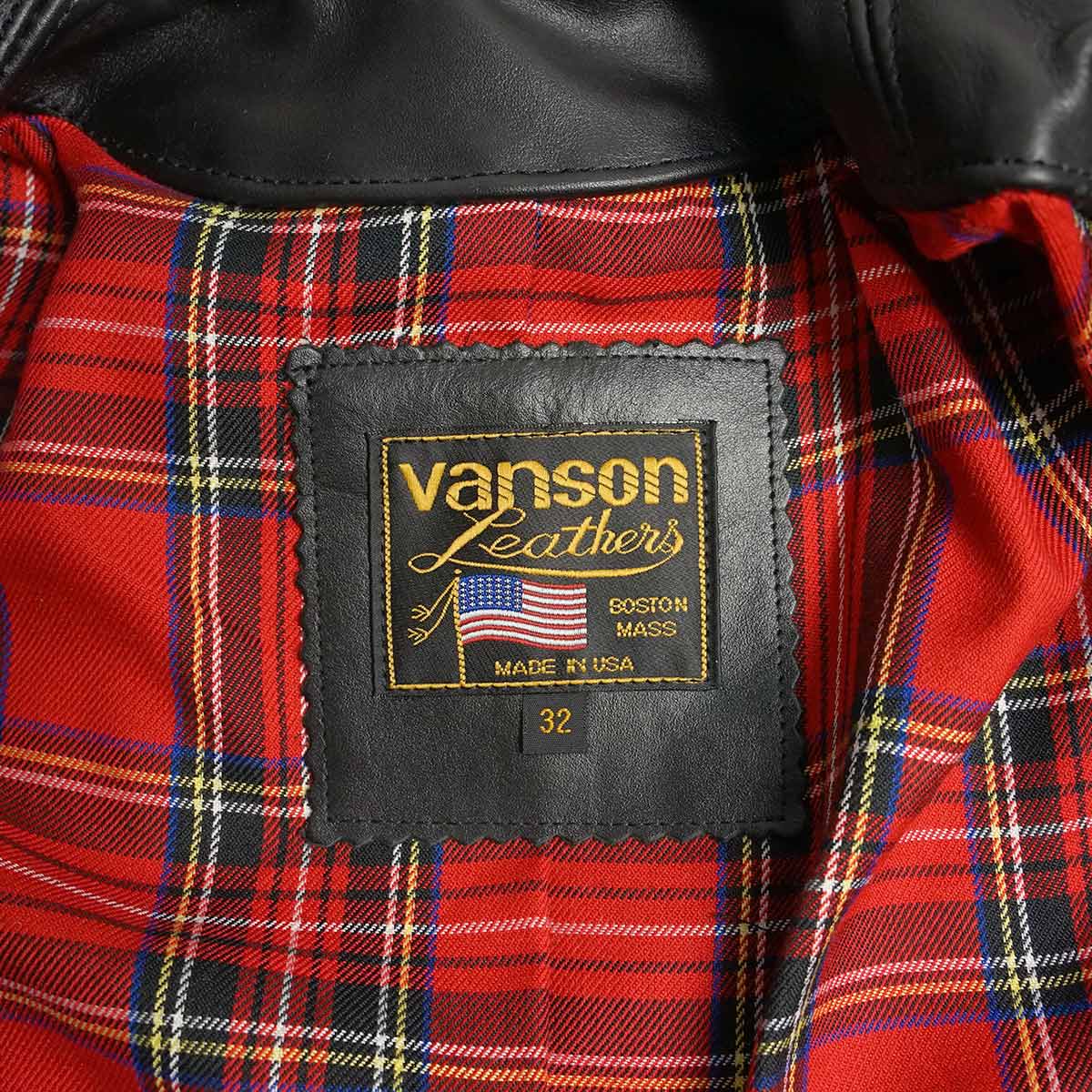 バンソン VANSON J 3/4 カーコート ブラック アメリカ製 米国製 レザージャケット レザーコート 革ジャン