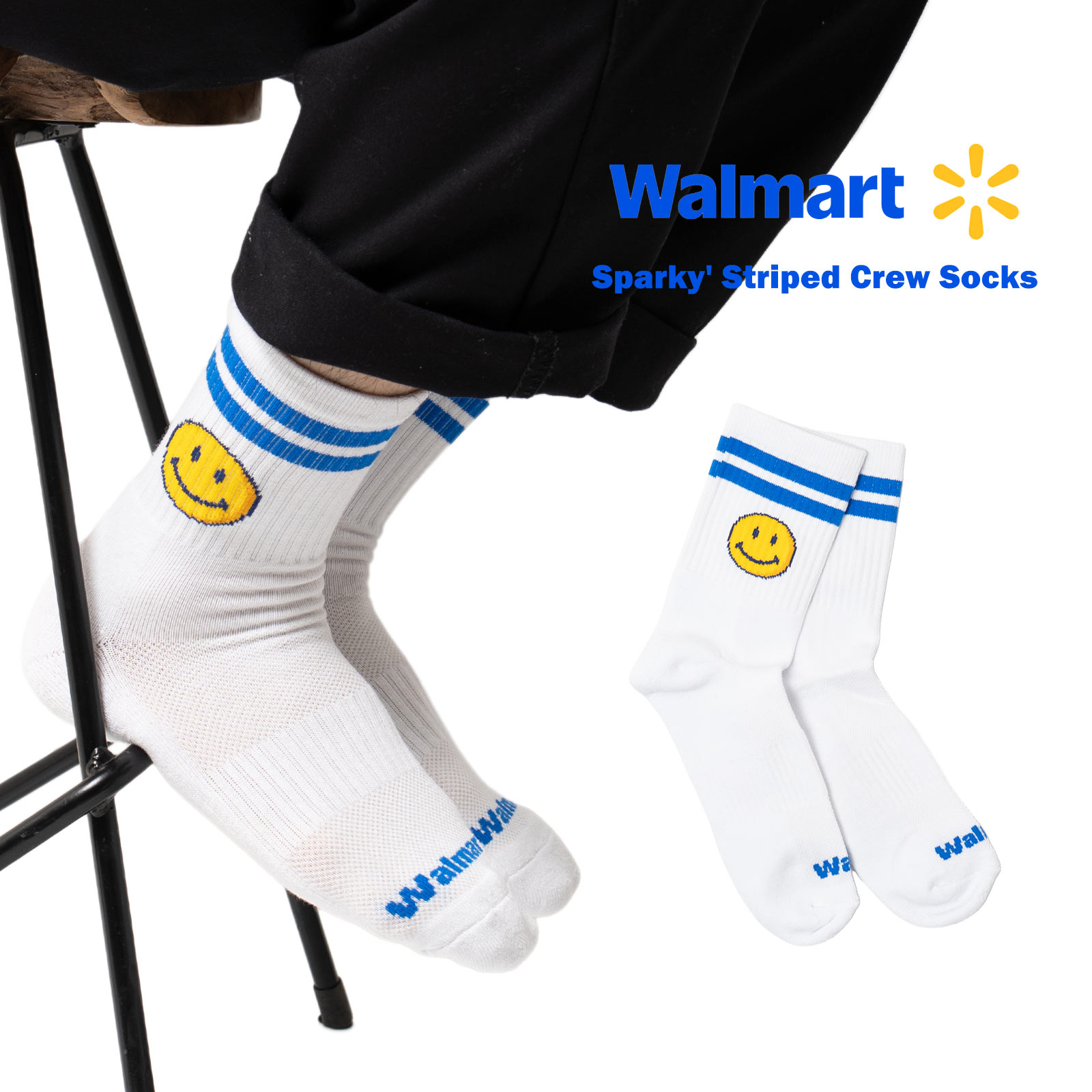 返品不可】ウォルマート Walmart スパーキー ストライプソックス