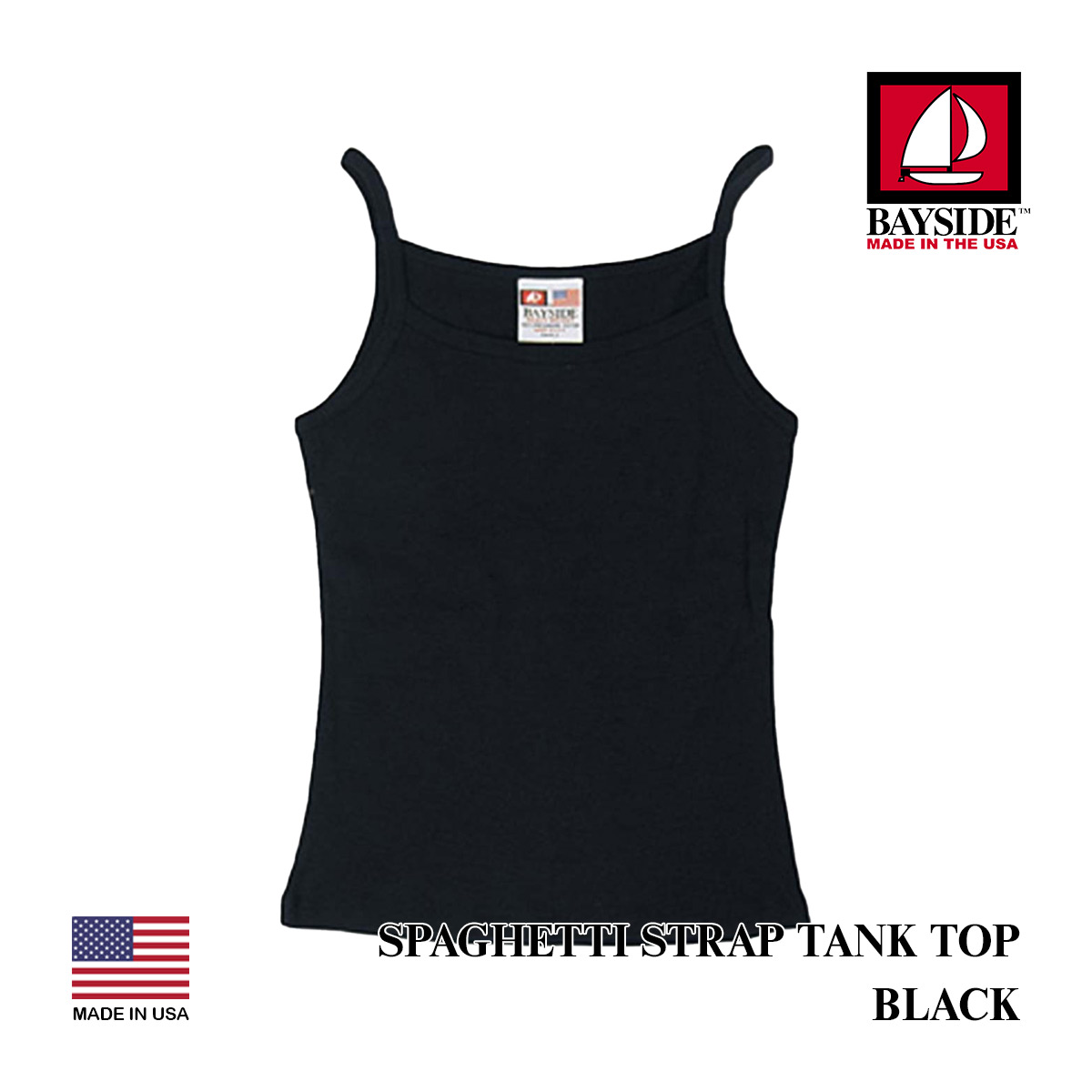ベイサイド BAYSIDE キャミソール スパゲッティストラップ アメリカ製 米国製 SPAGHETTI STRAP TANK TOP