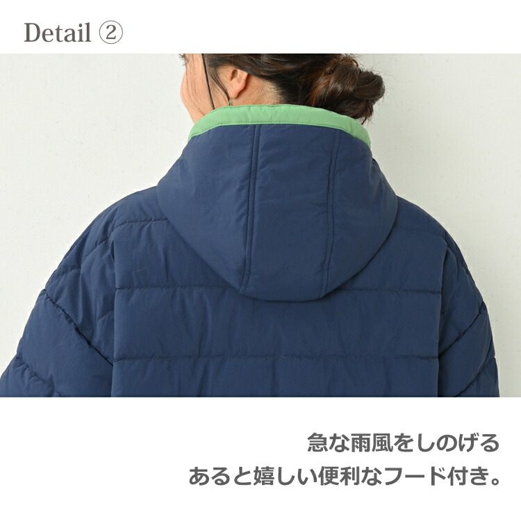HEAD 中綿コート 大きいサイズ レディース 長袖 ロング丈 ジップ