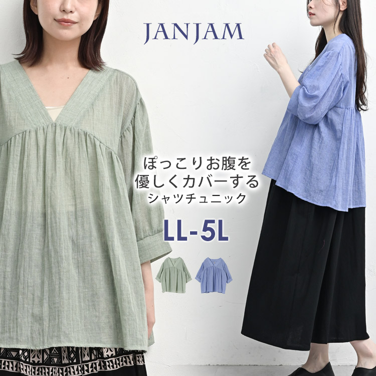 LGB チュニック丈シャツ バックプリーツチュニック丈プルオーバー(カットソー・Tシャツ