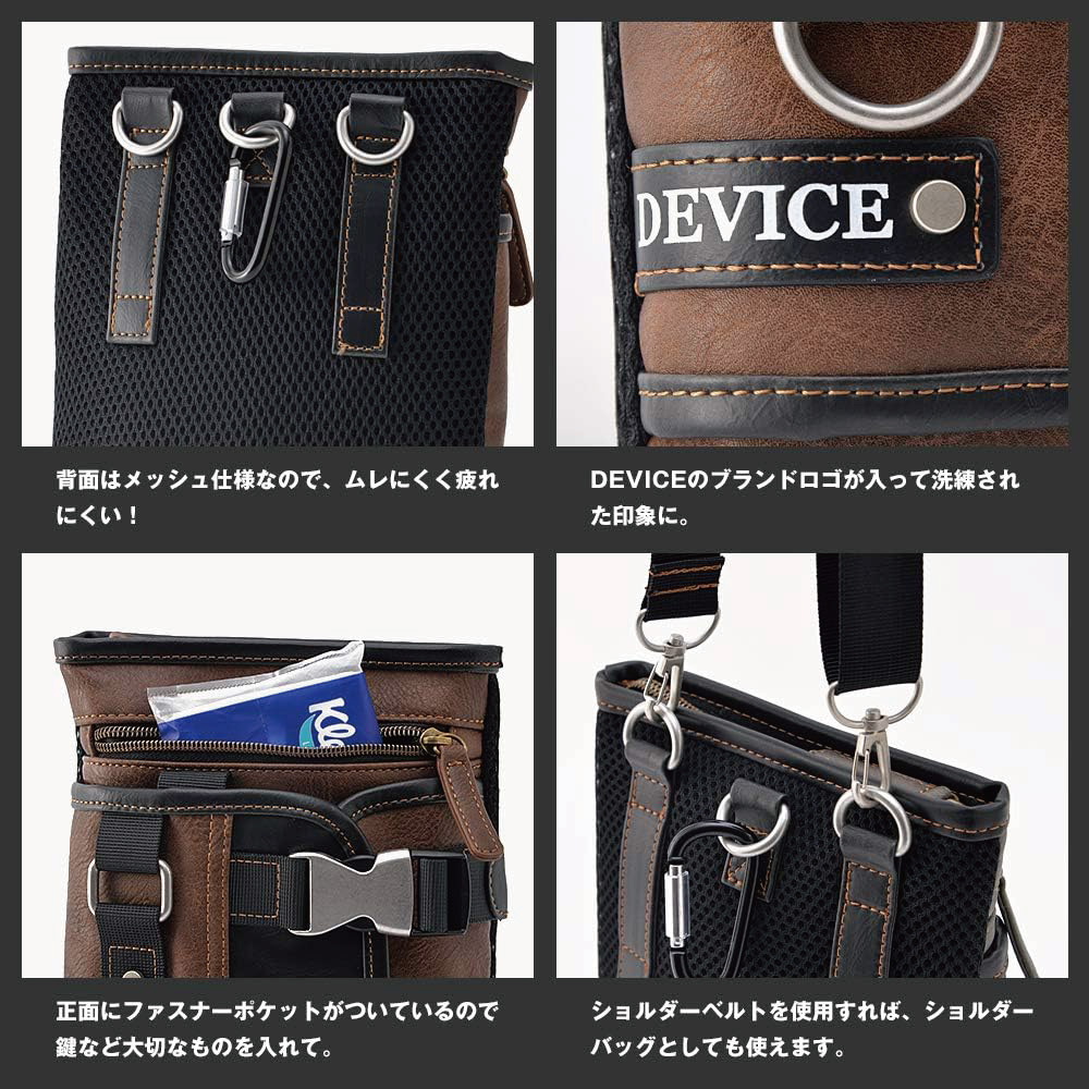 DEAL DESIGN レザーウェストポーチ　正規品　未使用　シルバー ショルダーバッグ ウエストポーチ メンズ DEVICE デバイス