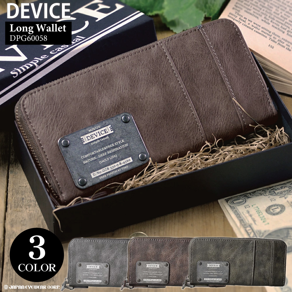 DEVICE（デバイス） 財布 長財布 メンズ ラウンド長財布 ロング