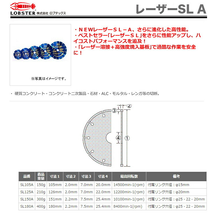 LOBSTER 数量限定 〈ロブテックス〉ダイヤモンドホイール レーザー
