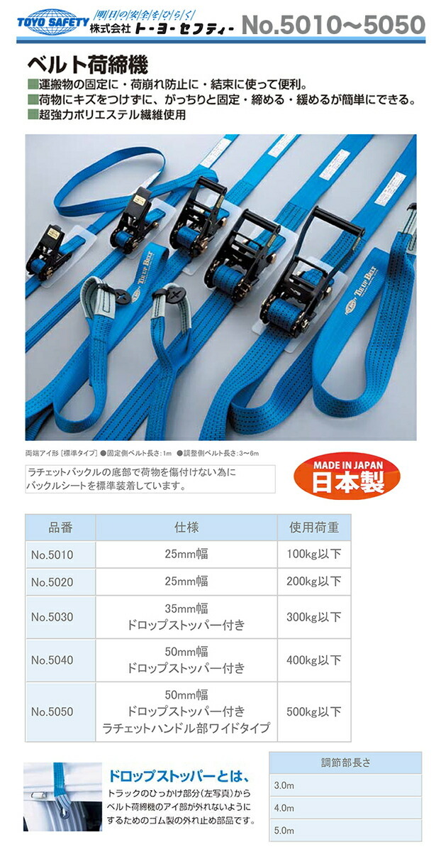 Amazon | TOYO ベルト荷締機 両端アイ形 No.5030 5m 35mm幅