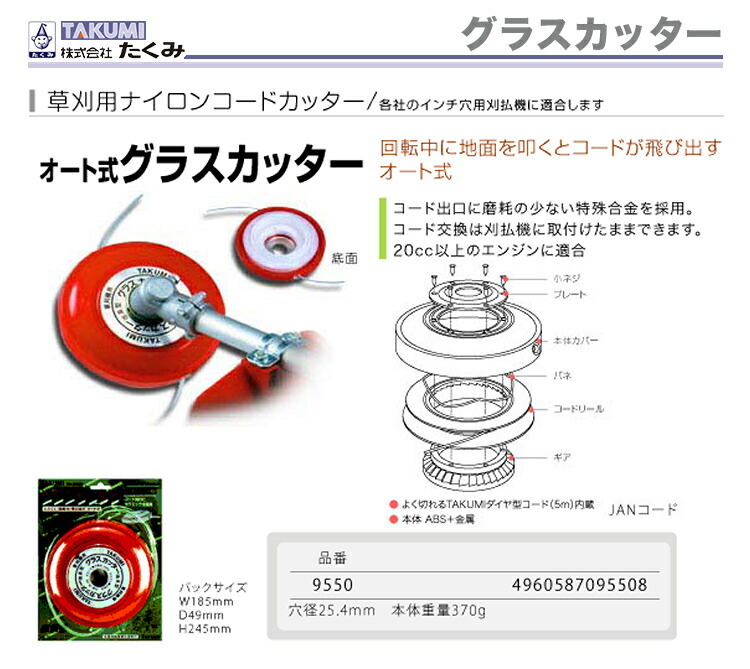 TAKUMI 〈たくみ〉グラスカッター 9550 JAN：4960587095508 : プロ工具