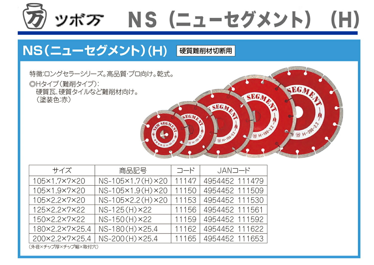 数量は多い ツボ万 NS ニュウーセント TB-11150-NS-105×1.9 H ×20 ad