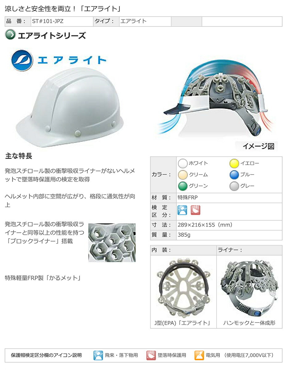 タニザワ 〈タニザワ〉 ヘルメット 保護帽 (ST#101-JPZ) : プロ工具の