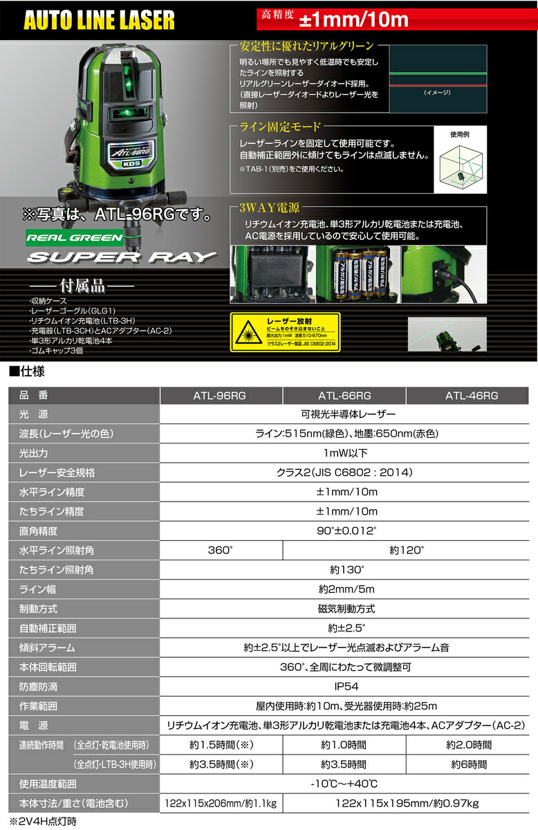 TRC-1SET付】〈KDS〉高輝度グリーンレーザー墨出器 トラッキングベース