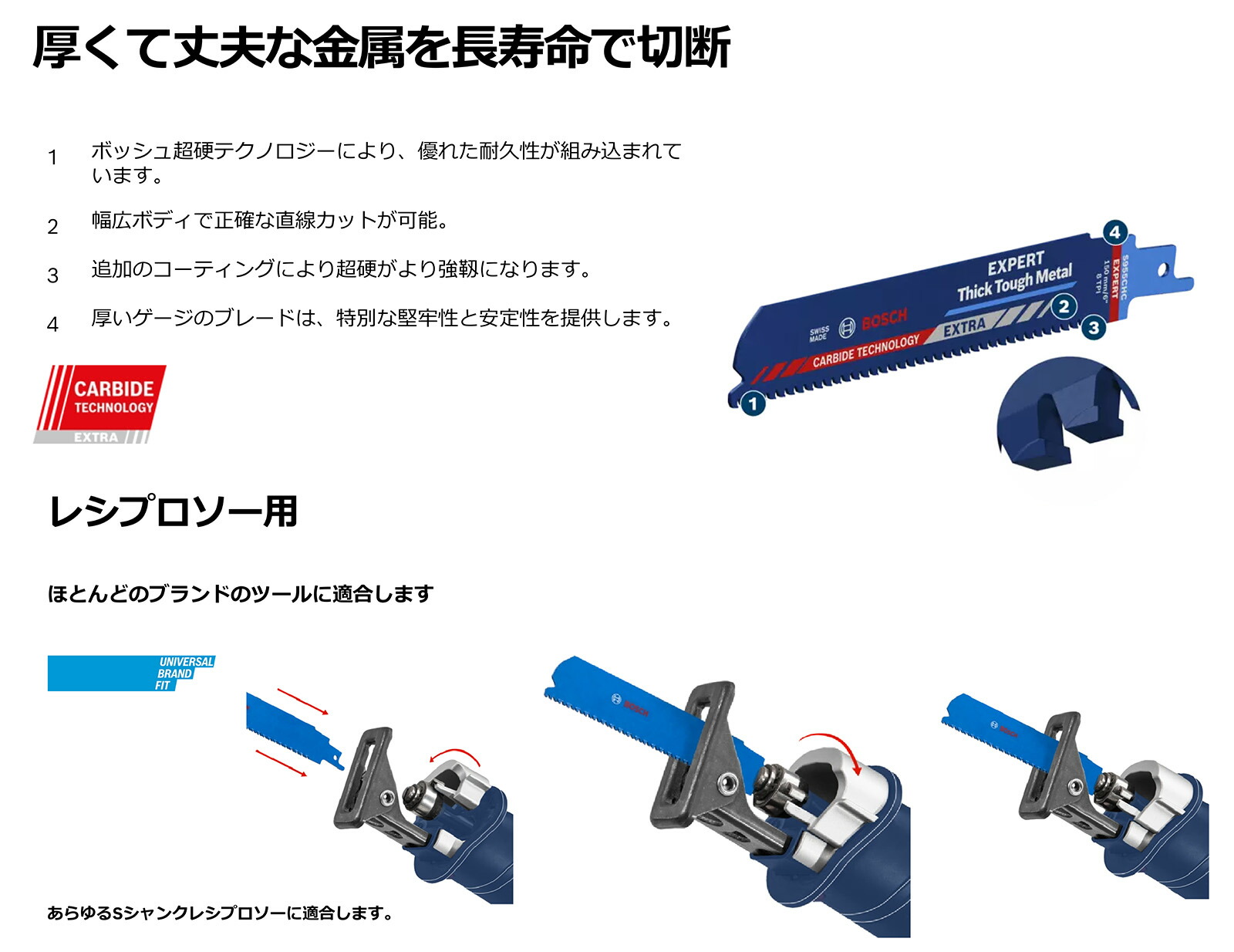 BOSCH（ボッシュ） 〈ボッシュ〉超硬セーバーソーブレード S955CHC 3本