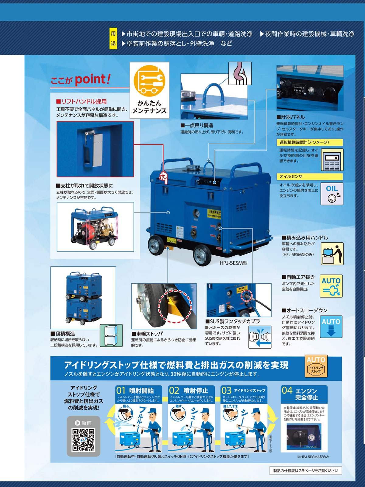 ツルミポンプ 【オススメ】〈ツルミ〉高圧洗浄機 HPJ-5ESM【代引不可
