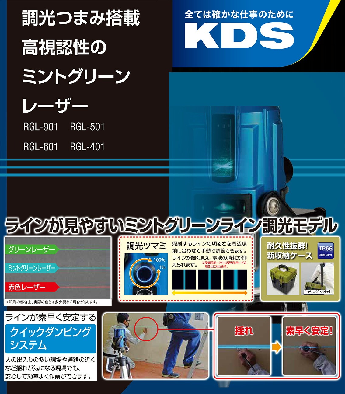 ムラテックKDS 【本体のみ】〈KDS〉 ミントグリーンレーザー墨出器