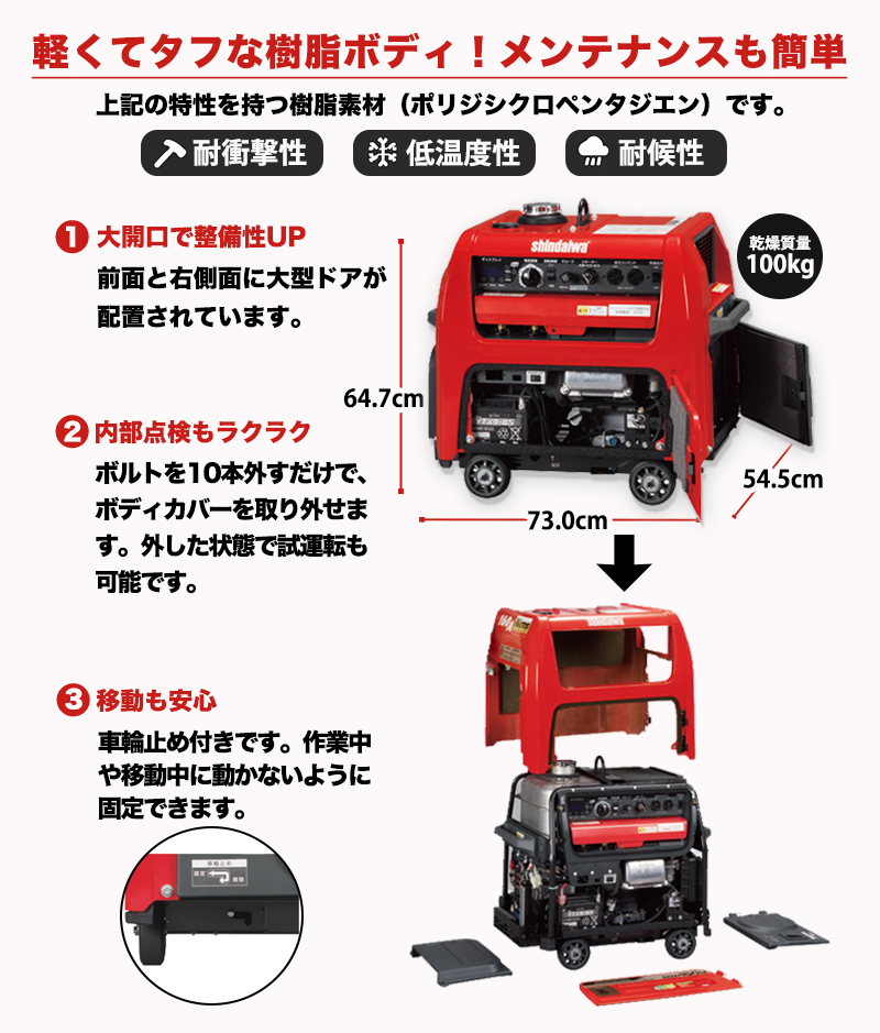 やまびこ 〈新ダイワ〉発電機 兼用 エンジン溶接機 tig アーク EGW190M