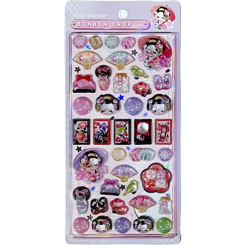 ボンボンドロップシール 舞妓さん 3Dシール 正規品 ぷくぷくシール