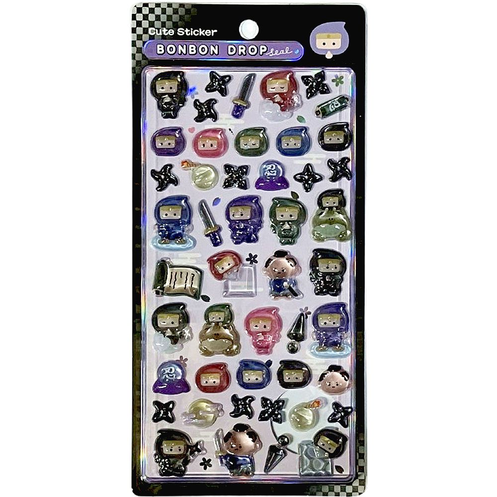 ボンボンドロップシール 忍者 正規品 ぷくぷくシール 可愛いスマホ飾り