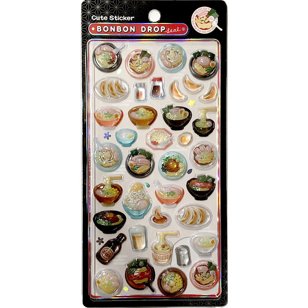 【正規品】ボンボンドロップシール 和柄9種 ラーメン　寿司　おにぎり　桜 Q-LiA（クーリア） ボンボンドロップシール ラーメン 正規品 3Dシール