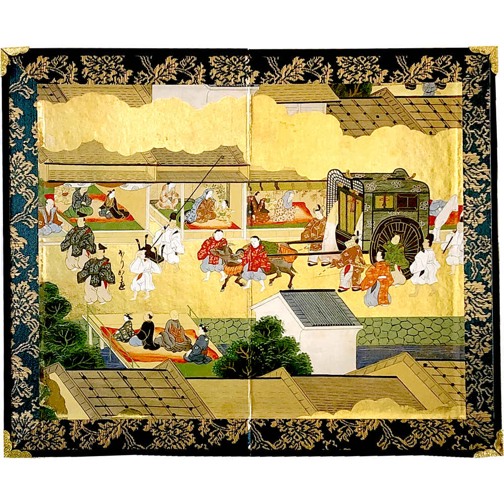 御屏風 20号 五月人形 単品台屏風 20号四曲菖蒲屏風 28畳台 - 雛人形・五月人形