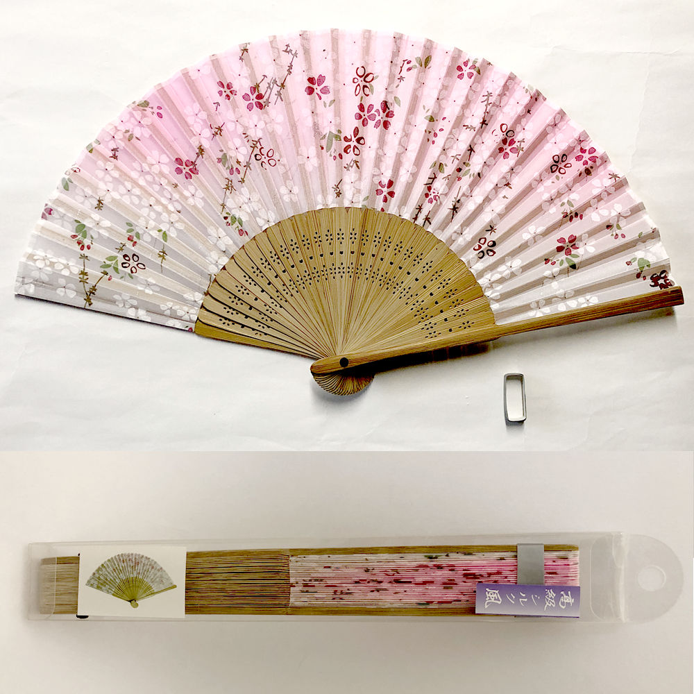 開運扇子 満開桜 ピンク（プラケース入り）メール便 送料無料 : 日本の