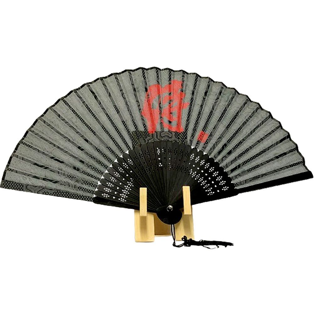 【装飾品】七福神装飾扇子　竹製スタンド付　宮脇賣扇庵 侍 扇子 竹製 扇子スタンド 付き インテリア 飾り扇子 扇 日本 漢字