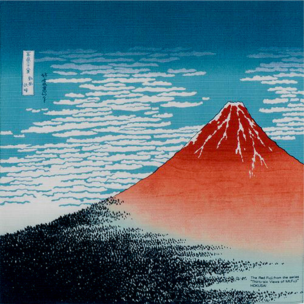 浮世絵 風呂敷 葛飾北斎 赤富士 タペストリー 70cm x 版画 冨嶽三十六