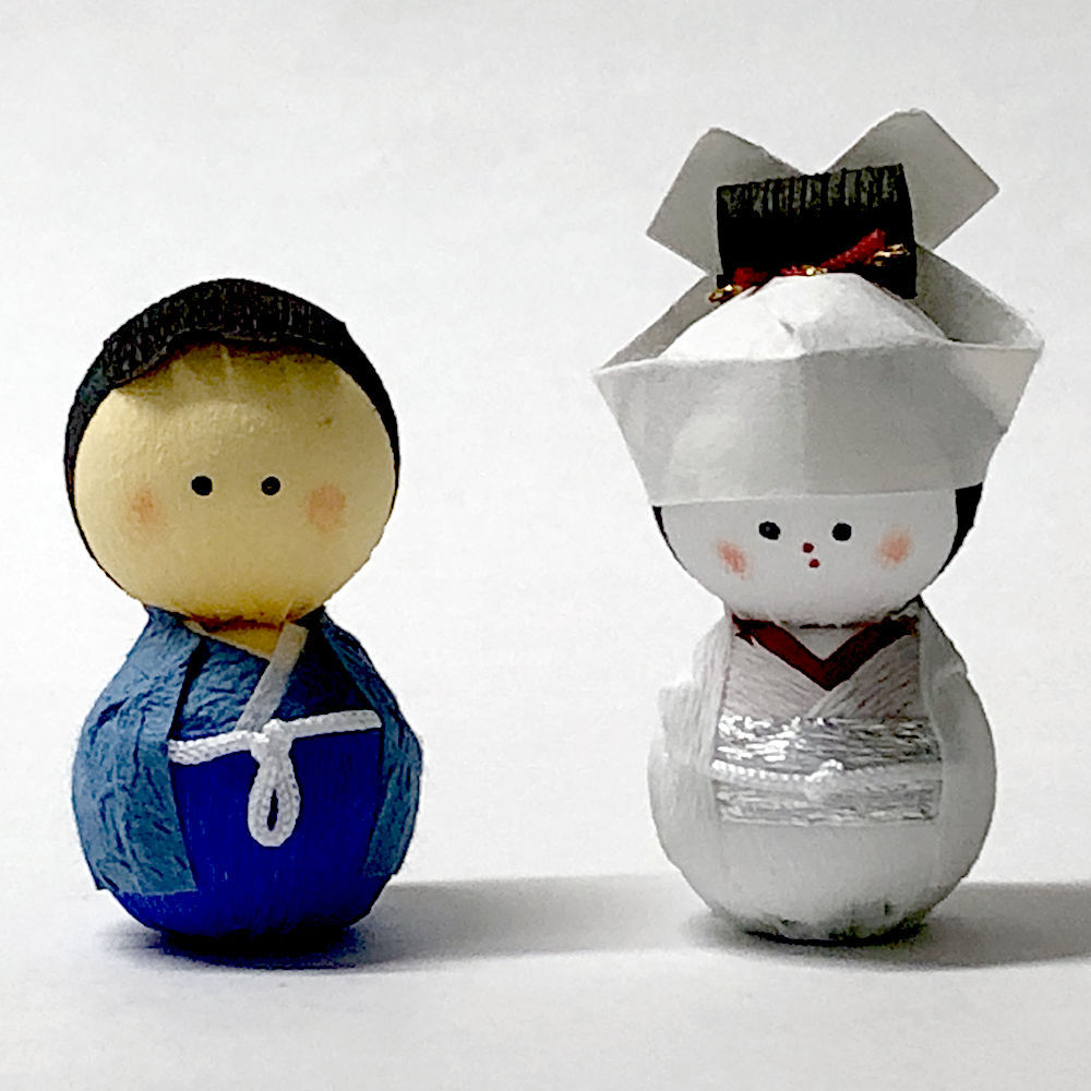 起き上がりこぼし人形 結婚式セット（花嫁と花婿） メール便 送料無料