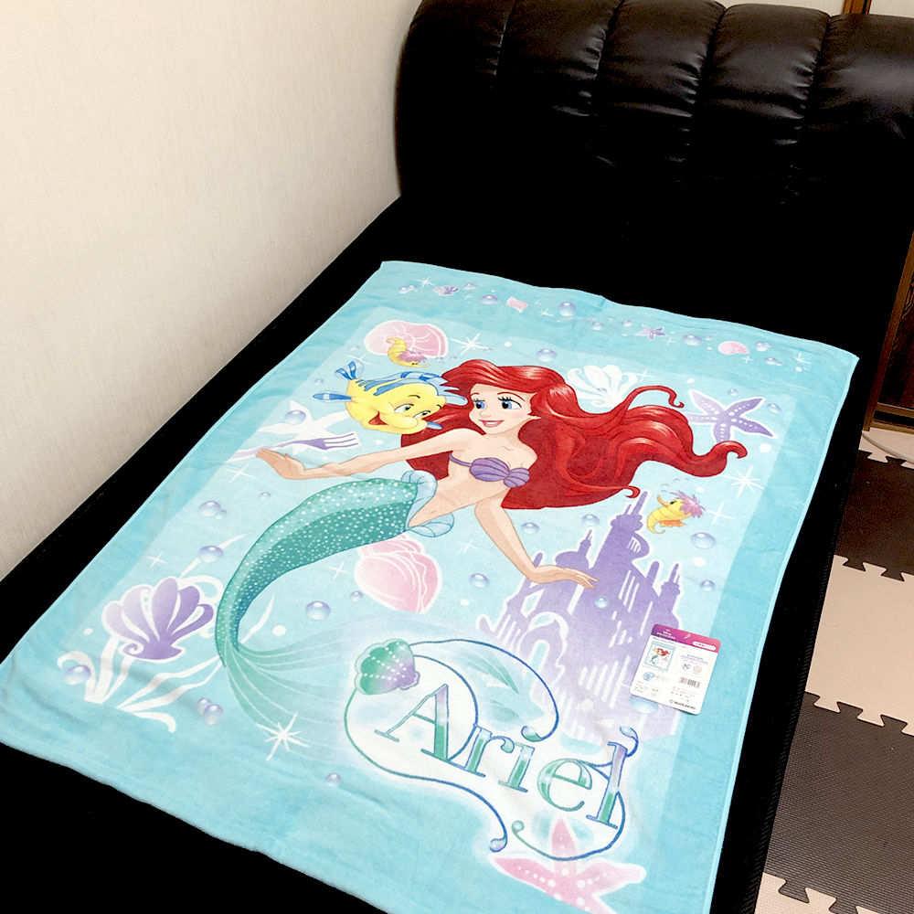 子供 大判バスタオル タオルケット ディズニープリンセス リトルマーメイド アリエル115cm x 85cm