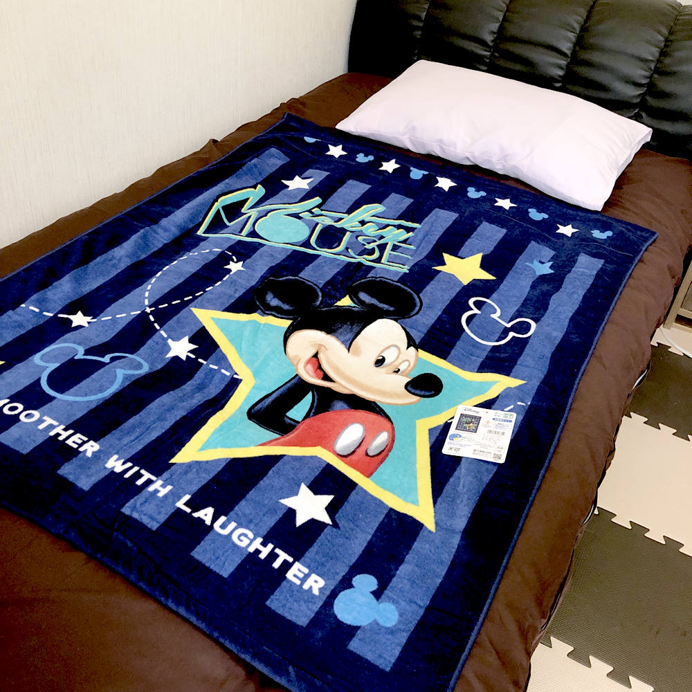 子供 大判バスタオル タオルケット ミッキーマウス 115cm x 85cm