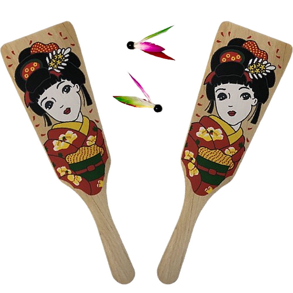 はねつきセット 羽子板 2枚 追羽根 2個 セット