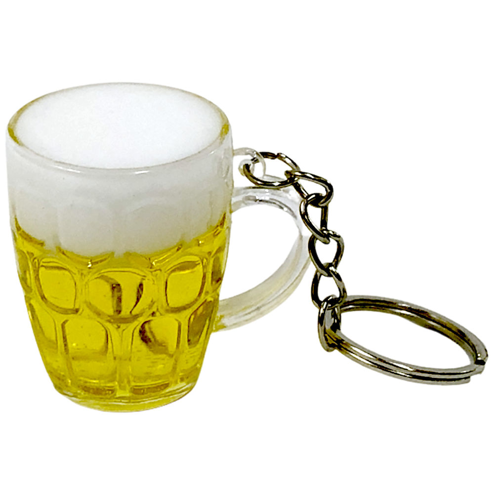 食品サンプルキーホルダー 生ビール 満タン