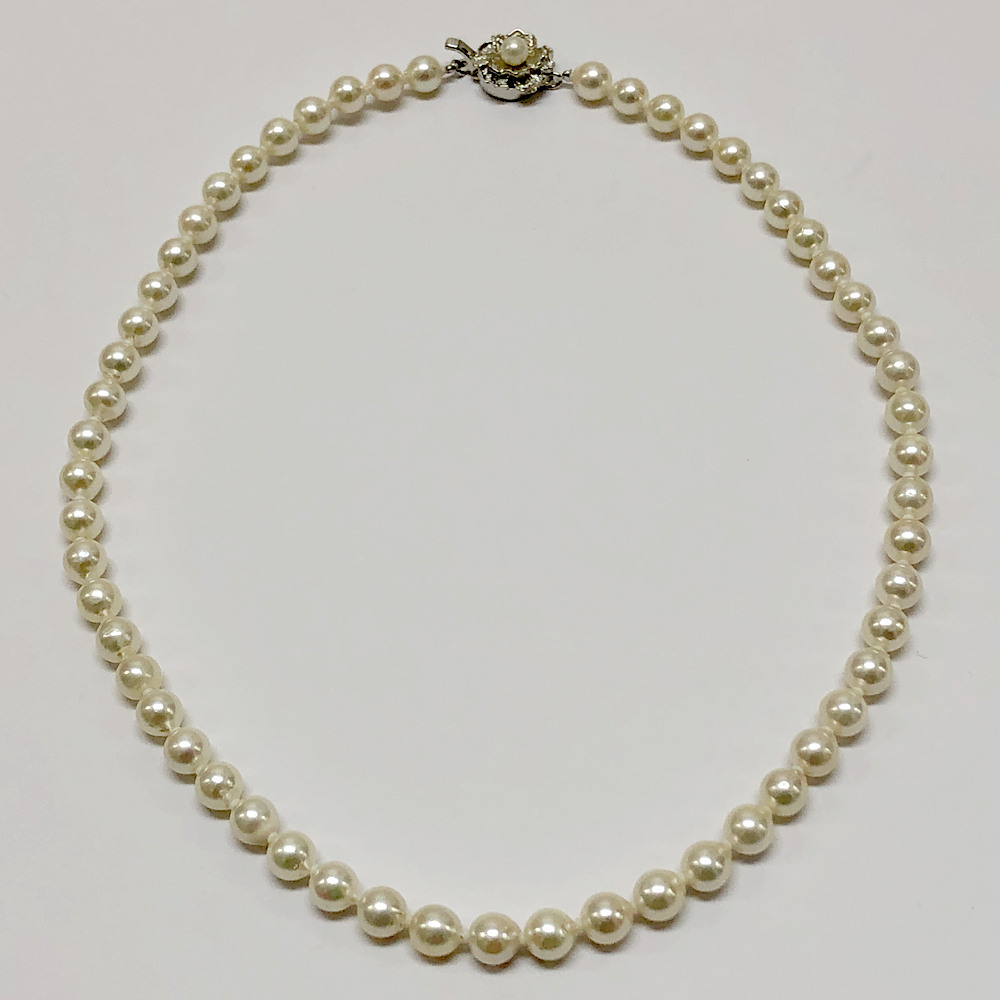 アコヤ本真珠ネックレス P3065n 6.5〜7.0mm パールネックレス 真珠 冠