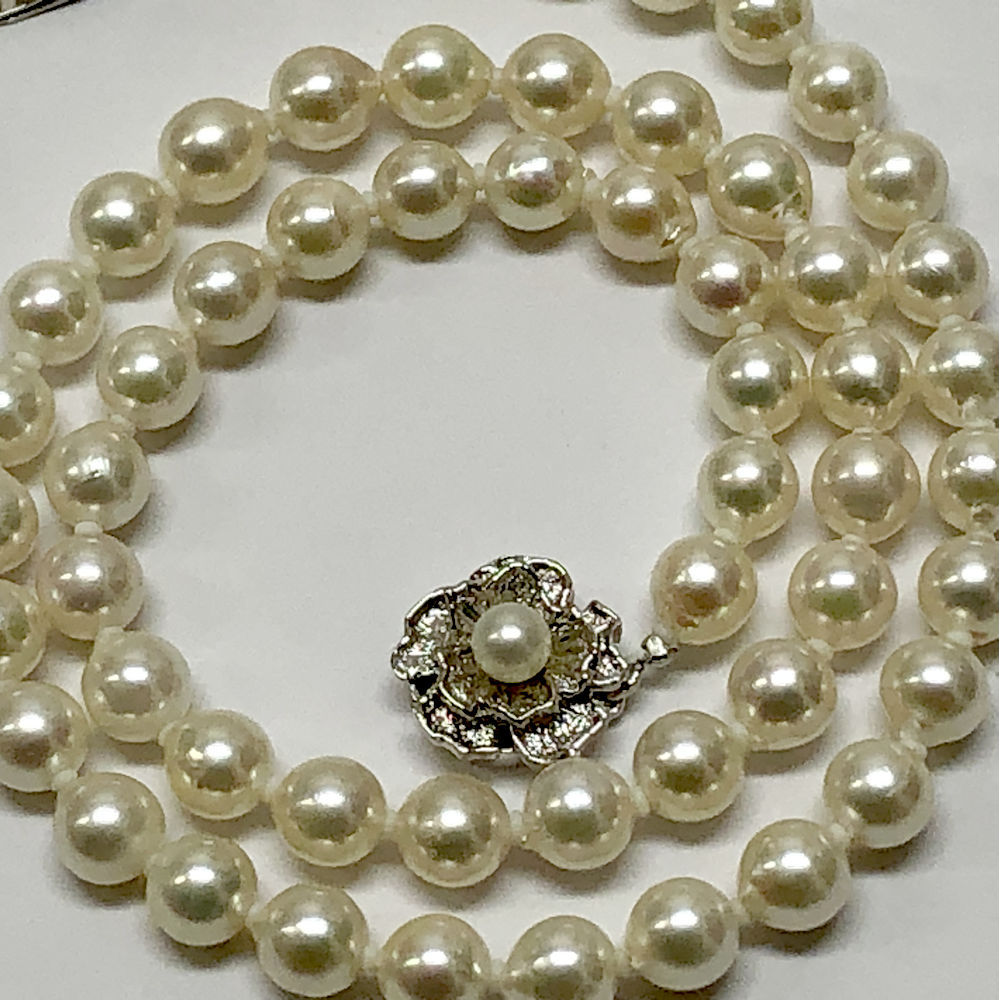 パール ネックレス　本真珠　アコヤ真珠　シルバー刻印　冠婚葬祭　ネックレス アコヤ本真珠ネックレス P3065n 6.5〜7.0mm パールネックレス 真珠 冠