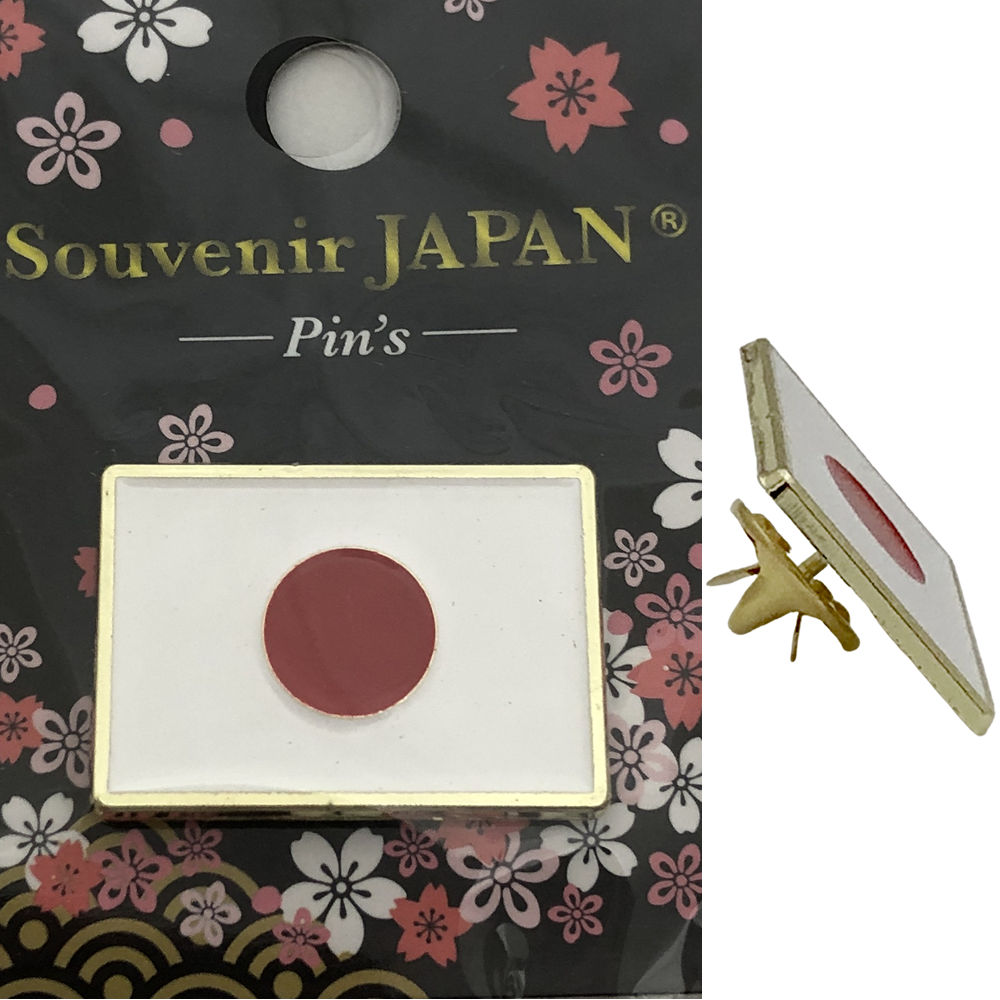 日本国旗　幸せの黄色いハンカチ　ピンズ ピンバッジ 日の丸 和柄 日本国旗 ピンズ 2.8cm x 2cm 安全留め