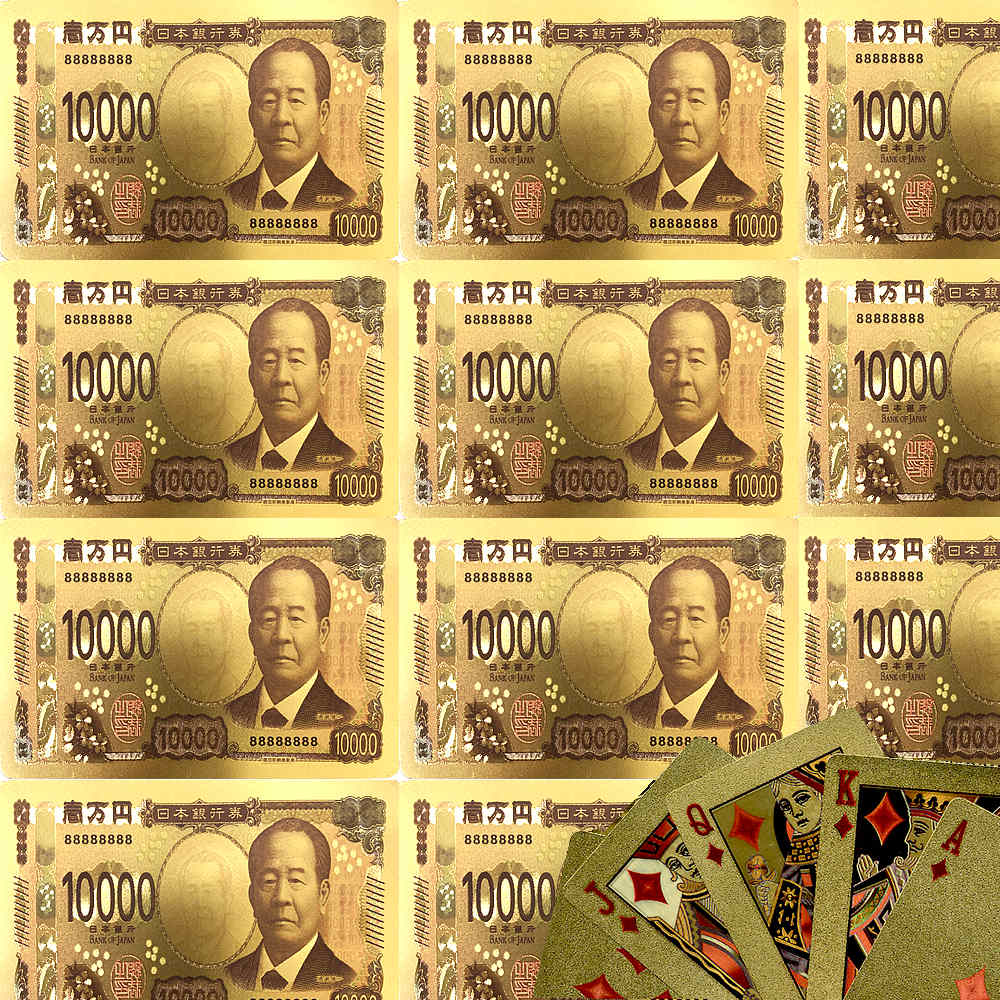 黄金に輝く 新10000円札トランプ 縁起物 金運向上 開運 面白トランプ