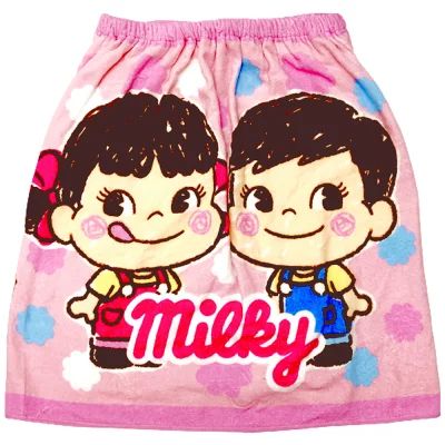 巻きタオルラップタオル ペコちゃん ポコちゃん　スナップ付きタオル　60cm丈