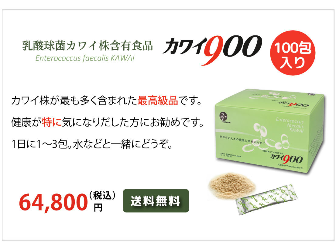 SALE／64%OFF】 カワイ９００ １箱 １００包 最高級の乳酸球菌カワイ株