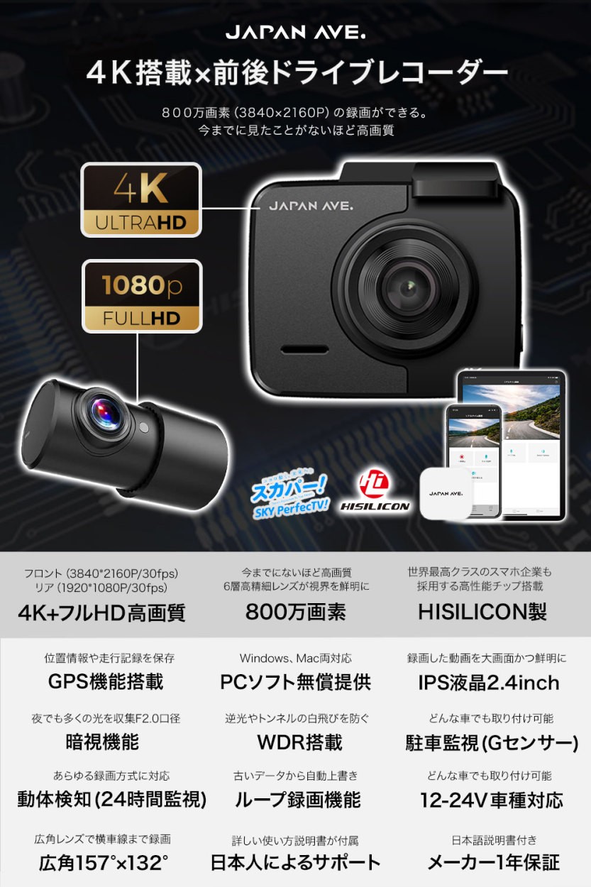 通販激安】【通販激安】4K 800万画質 32GBカード360°広角レンズ