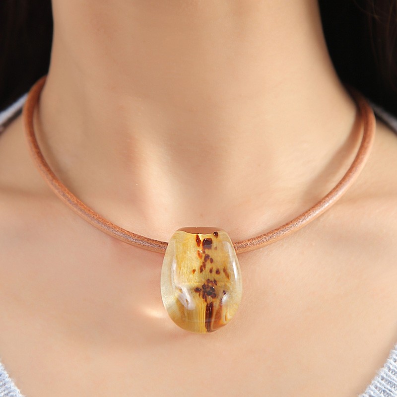 ガラスのジュエリー パンサー L ネックレス 手作りガラス細工 ギフト